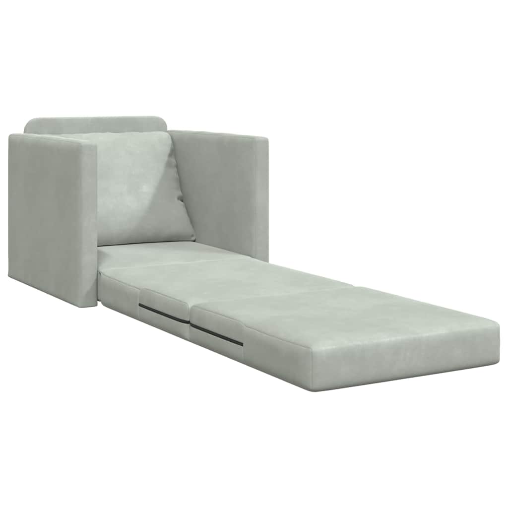 vidaXL Κρεβάτι καναπές 60cm Ανοιχτό γκρι Βελούδο
