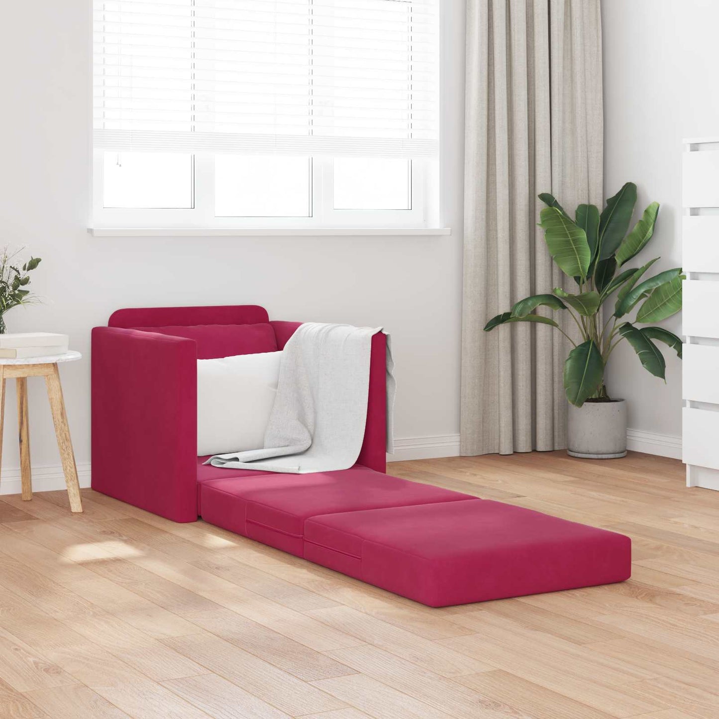 vidaXL Κρεβάτι καναπές Κόκκινο 74 x 77 x 81 εκ. Βελούδο