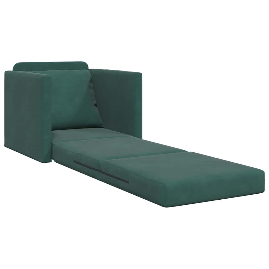vidaXL Κρεβάτι καναπές 60cm Σκούρο Πράσινο Βελούδο