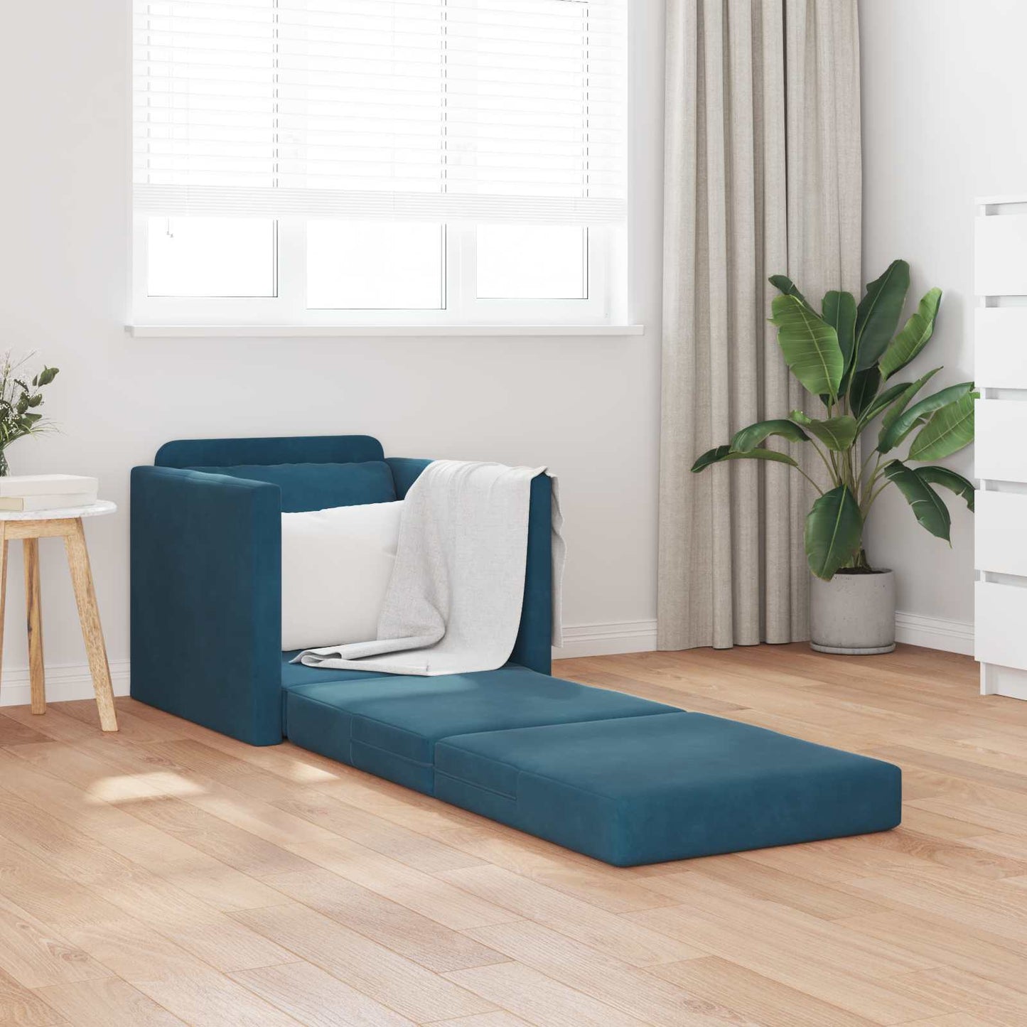 vidaXL Κρεβάτι καναπές Μπλε 74 x 77 x 81 εκ. Βελούδο