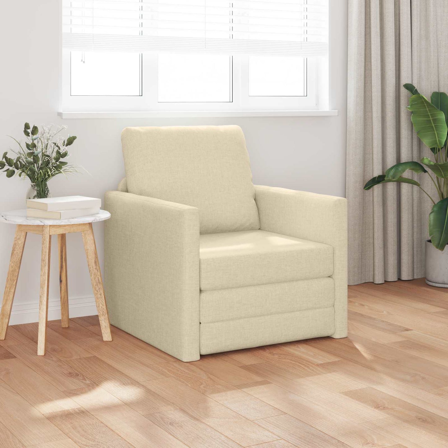 vidaXL Κρεβάτι καναπές Κρεμ 74 x 77 x 81 εκ. ύφασμα