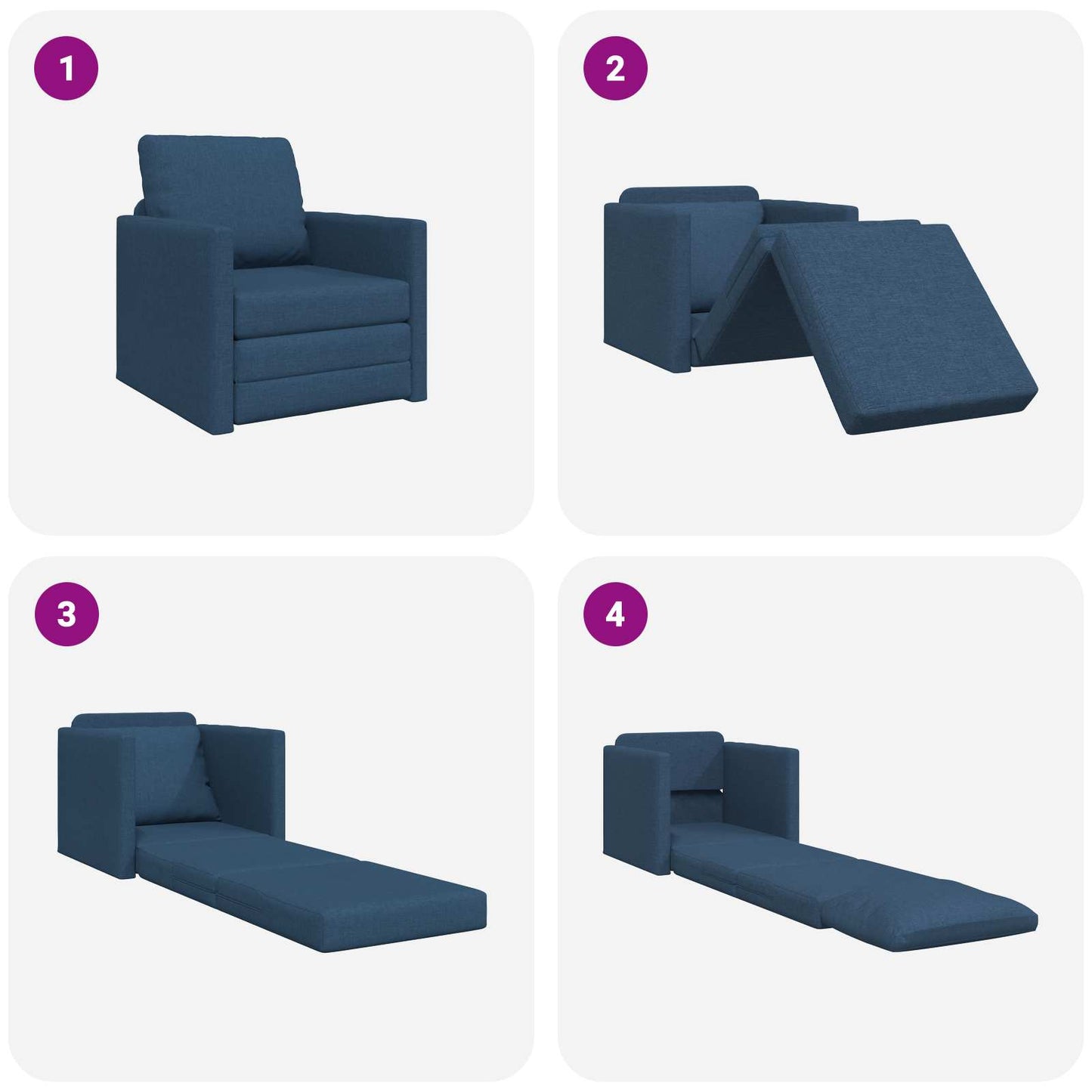 vidaXL Κρεβάτι καναπές Μπλε 74 x 77 x 81 εκ. ύφασμα