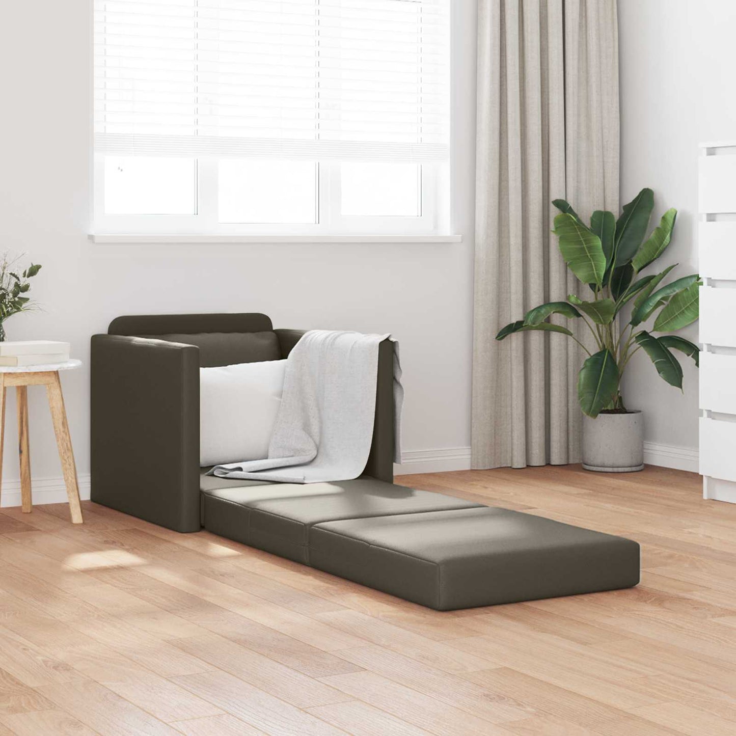 vidaXL Κρεβάτι καναπές 60cm Γκρι Δερματίνη