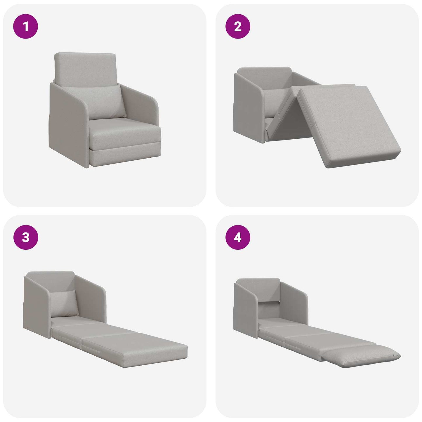 vidaXL Κρεβάτι καναπές Σκίουρος Γκρί 65 x 80 x 83 εκ. ύφασμα