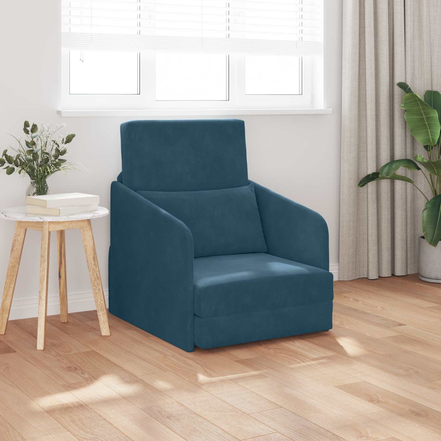 vidaXL Κρεβάτι καναπές Μπλε 65 x 80 x 83 εκ. Βελούδο