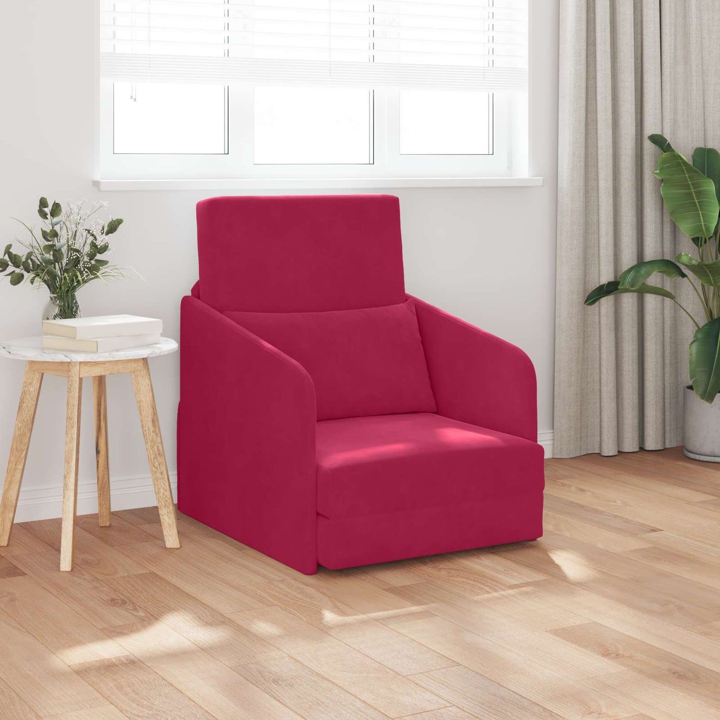 vidaXL Κρεβάτι καναπές Κόκκινο 65 x 80 x 83 εκ. Βελούδο