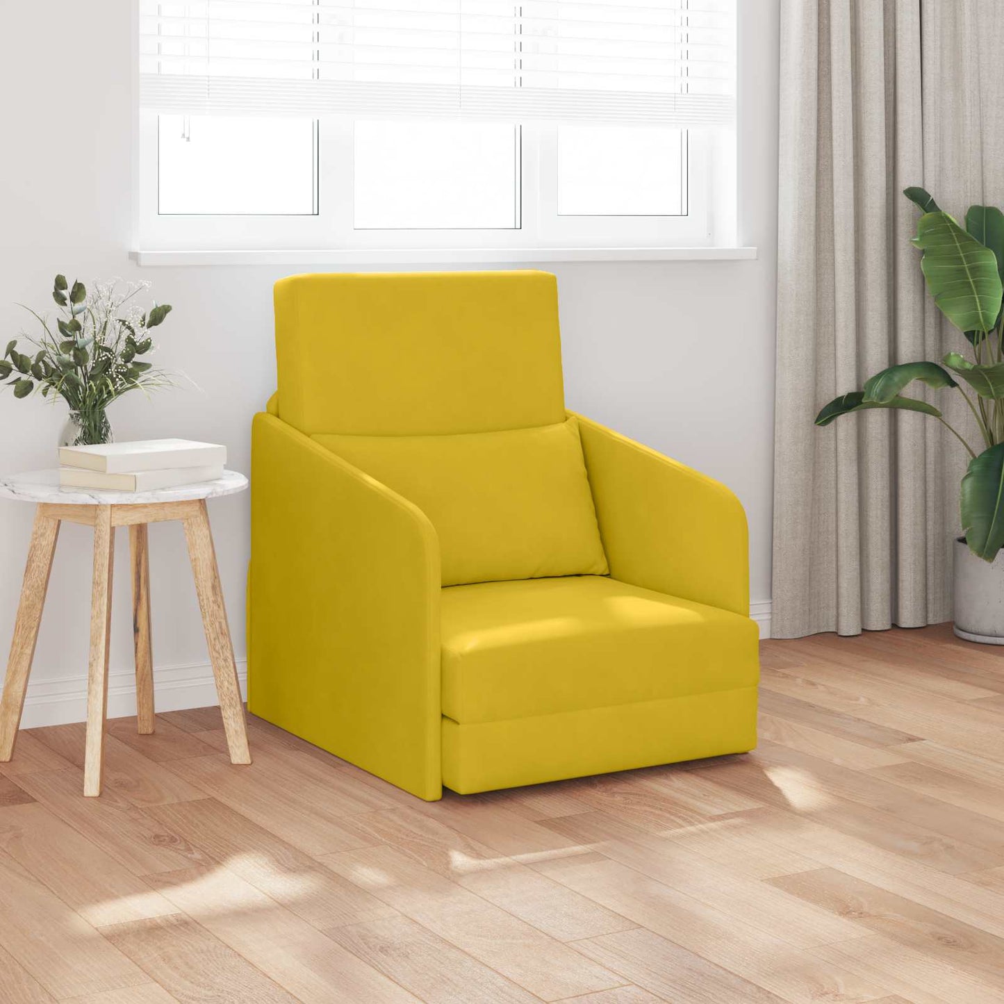 vidaXL Κρεβάτι καναπές Κίτρινο 65 x 80 x 83 εκ. Βελούδο