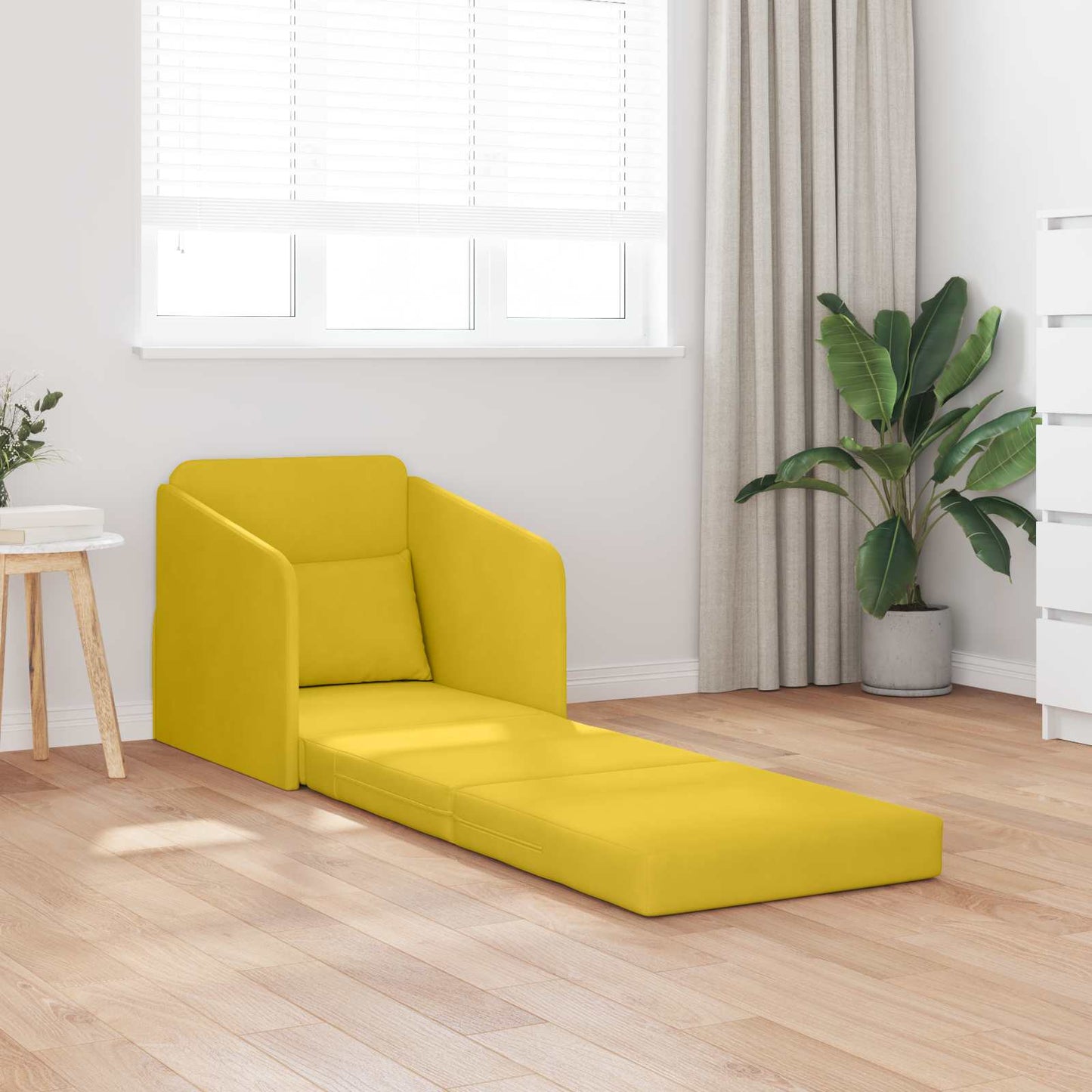vidaXL Κρεβάτι καναπές Κίτρινο 65 x 80 x 83 εκ. Βελούδο