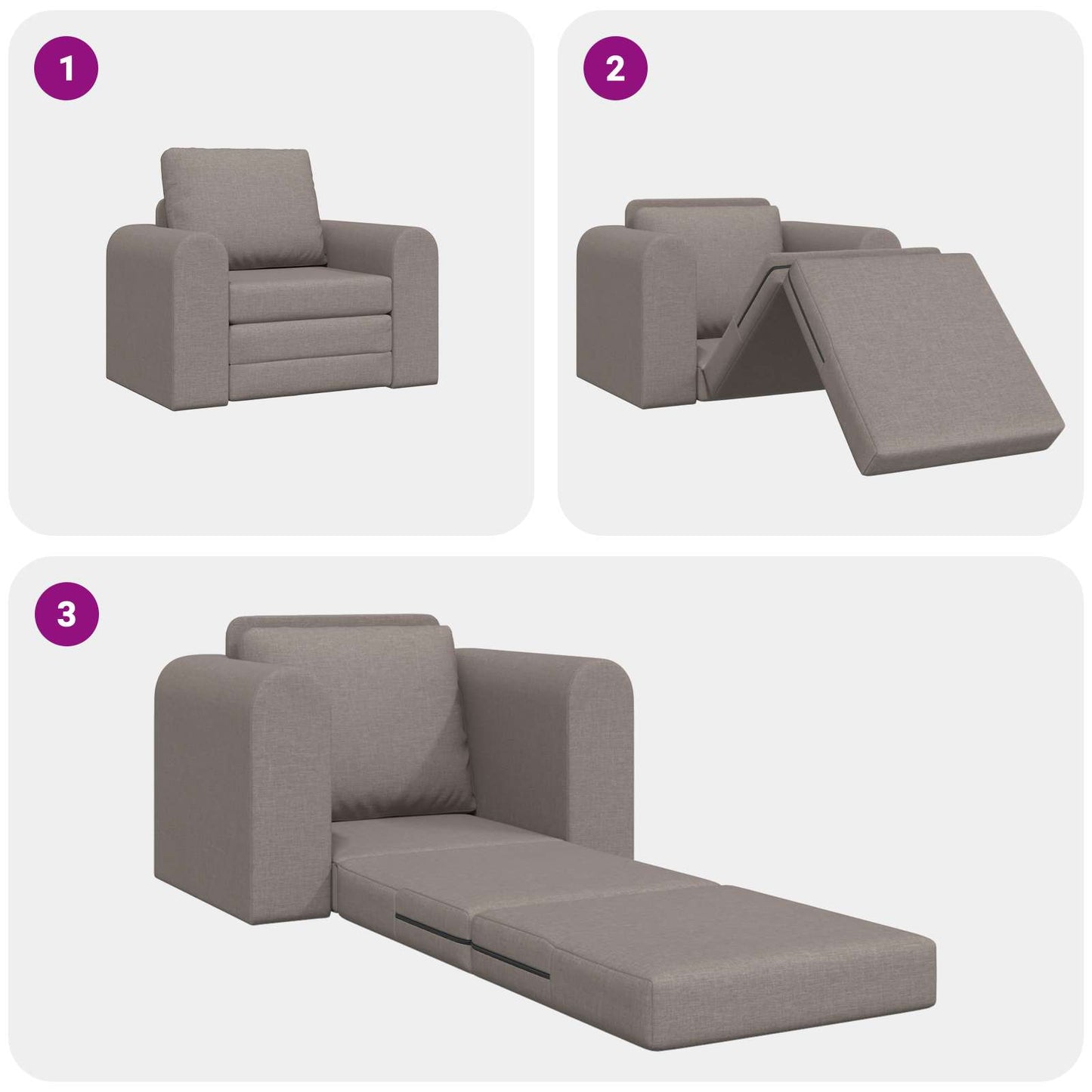 vidaXL Κρεβάτι καναπές Taupe 98 x 71 x 83 εκ. ύφασμα