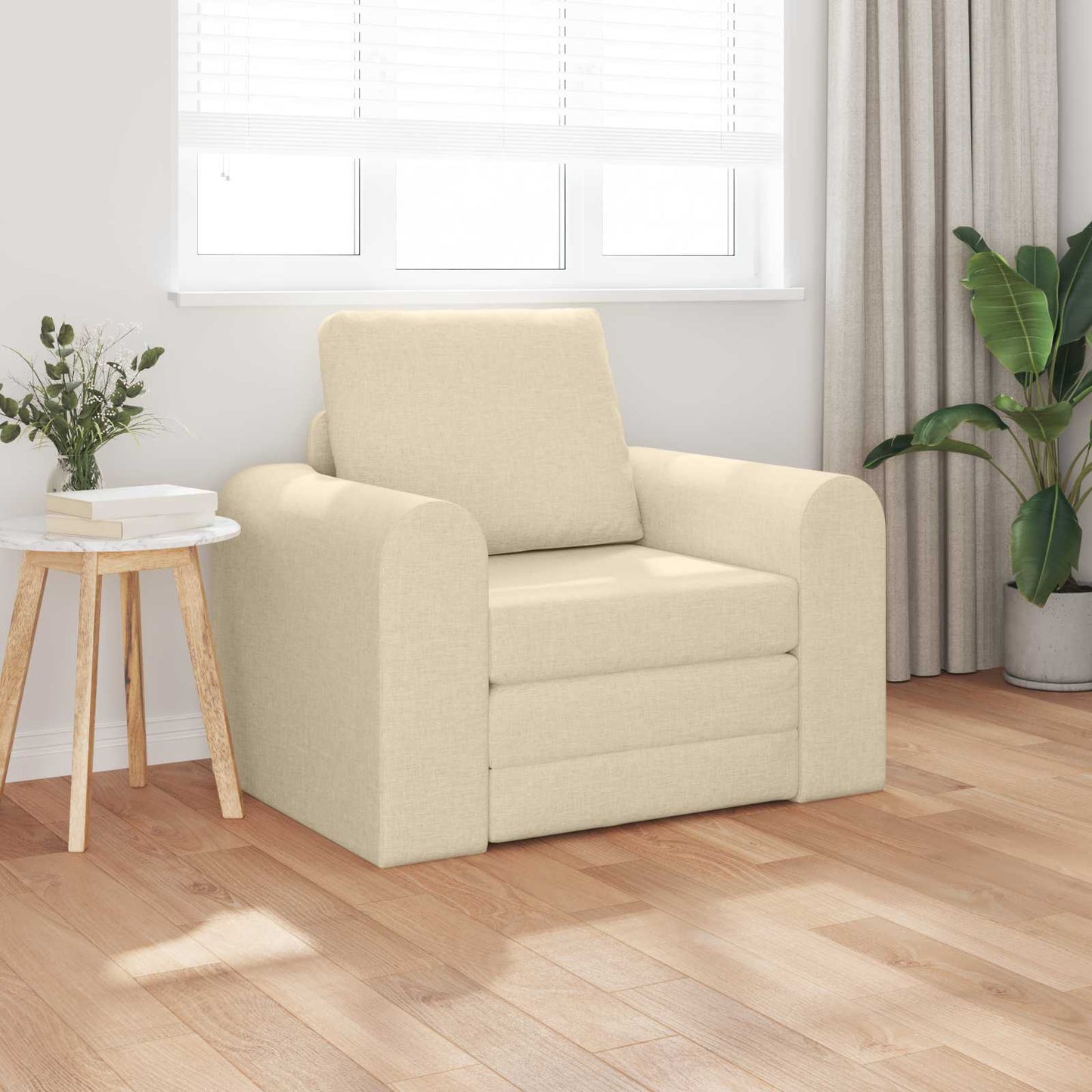 vidaXL Κρεβάτι καναπές Κρεμ 98 x 71 x 83 εκ. ύφασμα