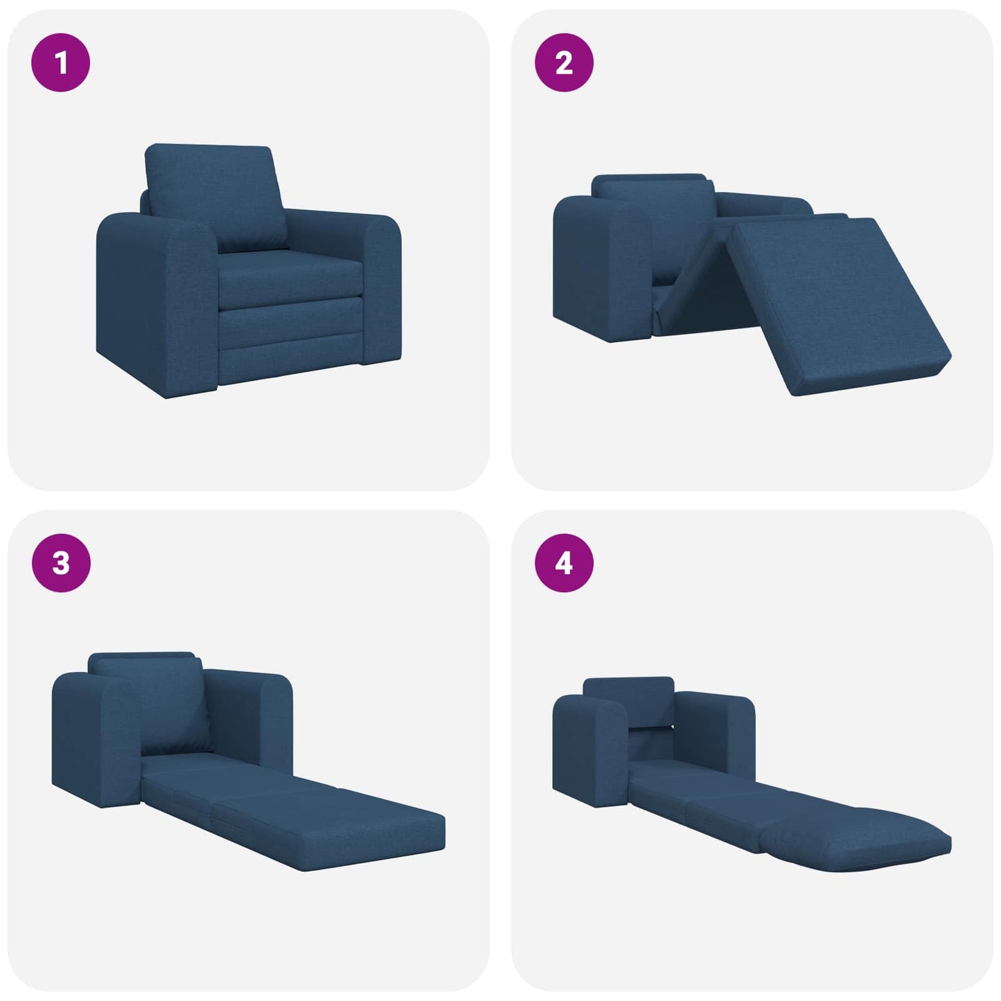 vidaXL Κρεβάτι καναπές Μπλε 98 x 71 x 83 εκ. ύφασμα