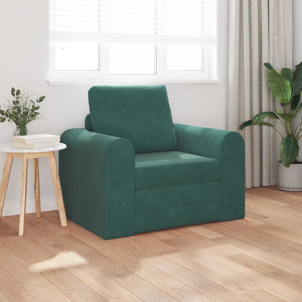 vidaXL Κρεβάτι καναπές Σκούρο Πράσινο 98 x 71 x 83 εκ. Βελούδο