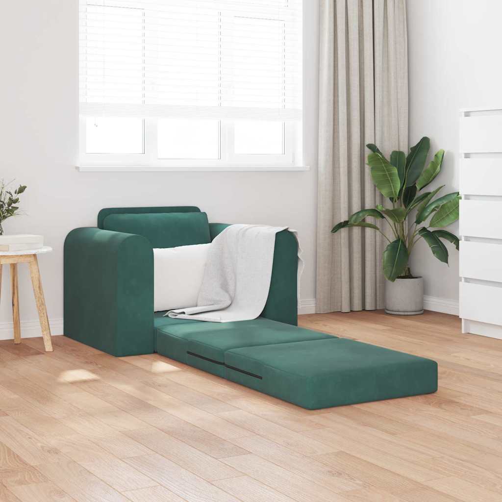 vidaXL Κρεβάτι καναπές Σκούρο Πράσινο 98 x 71 x 83 εκ. Βελούδο