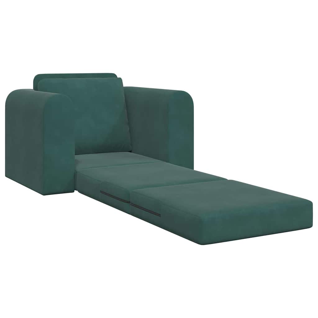 vidaXL Κρεβάτι καναπές Σκούρο Πράσινο 98 x 71 x 83 εκ. Βελούδο