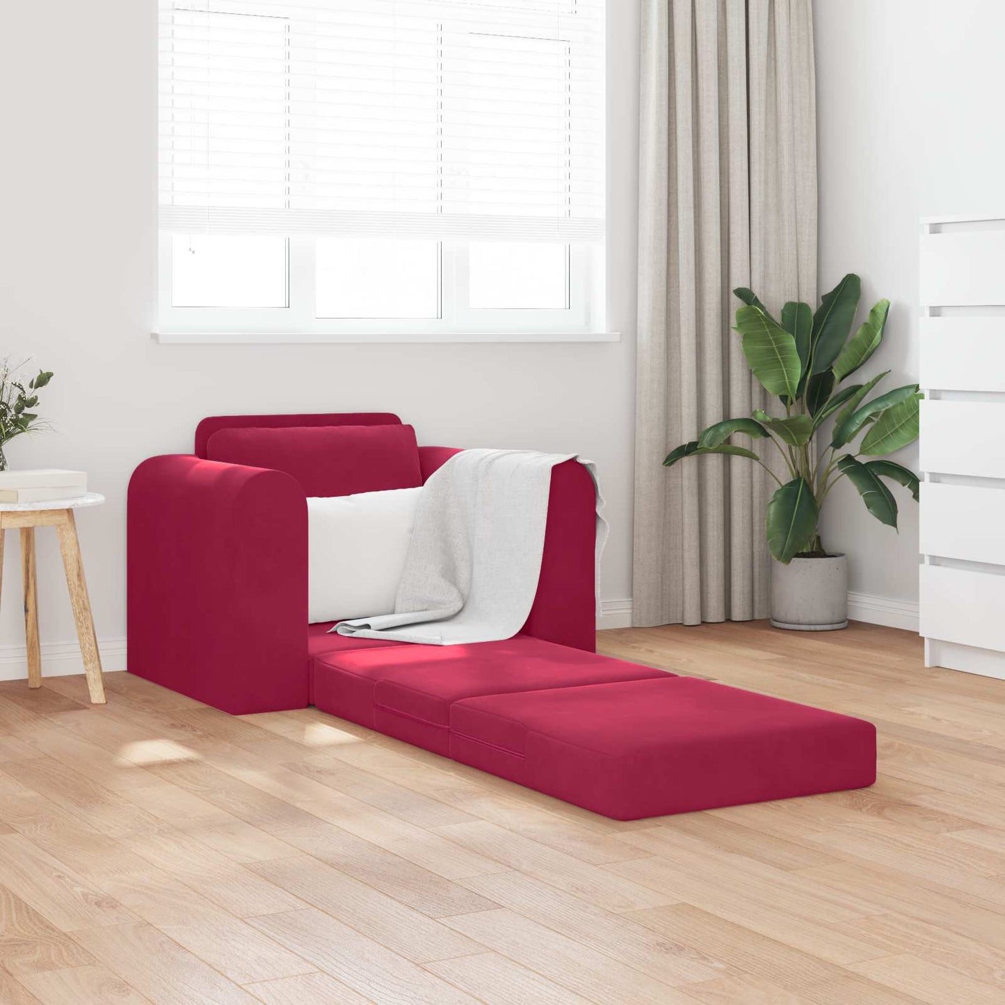 vidaXL Κρεβάτι καναπές Κόκκινο 98 x 71 x 83 εκ. Βελούδο
