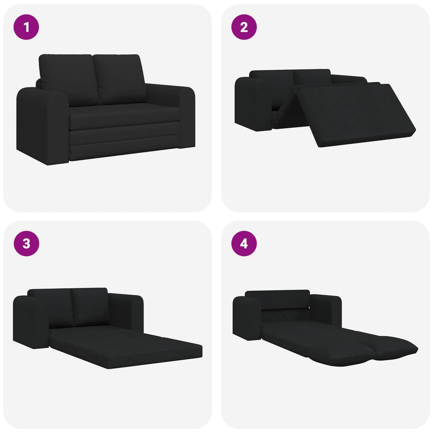 vidaXL Κρεβάτι καναπές 60cm Μαύρο ύφασμα