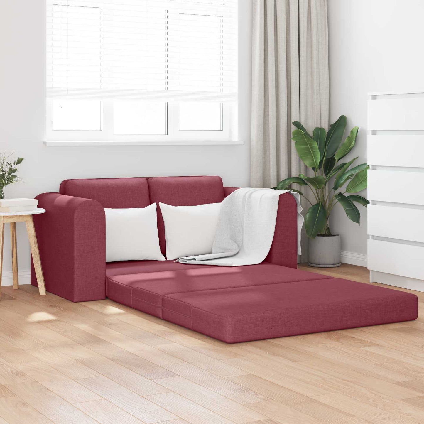 vidaXL Κρεβάτι καναπές 60cm Κόκκινο ύφασμα