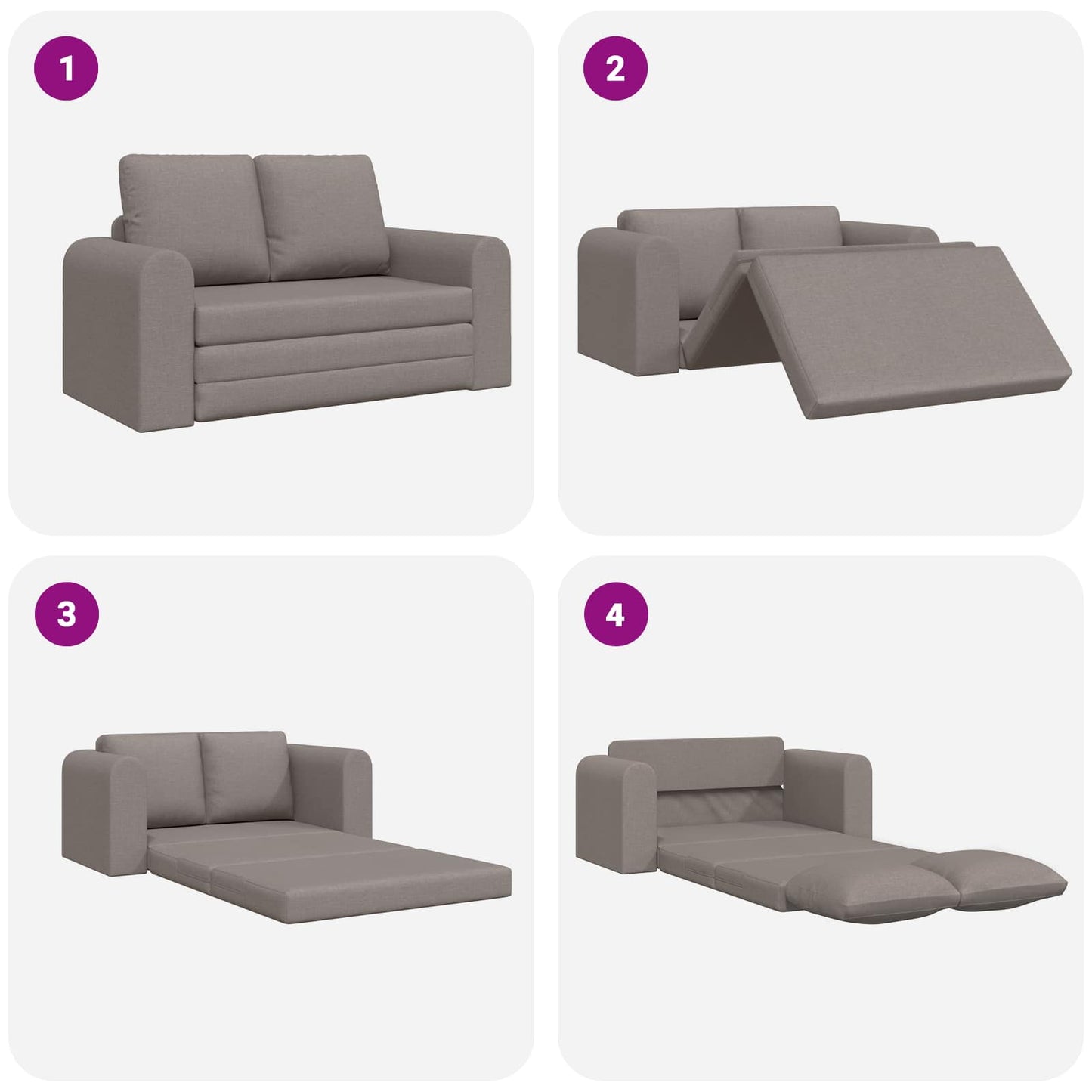 vidaXL Κρεβάτι καναπές 60cm Taupe ύφασμα