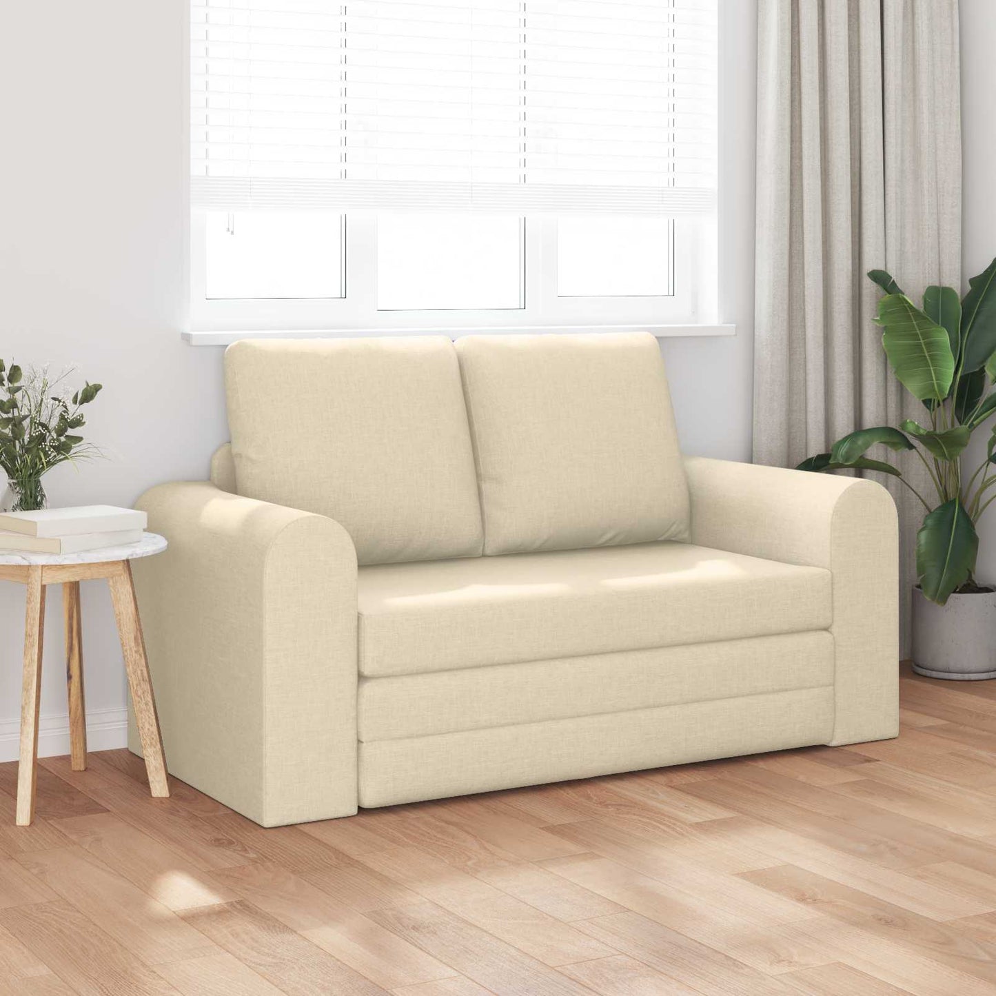 vidaXL Κρεβάτι καναπές 60cm Κρεμ ύφασμα