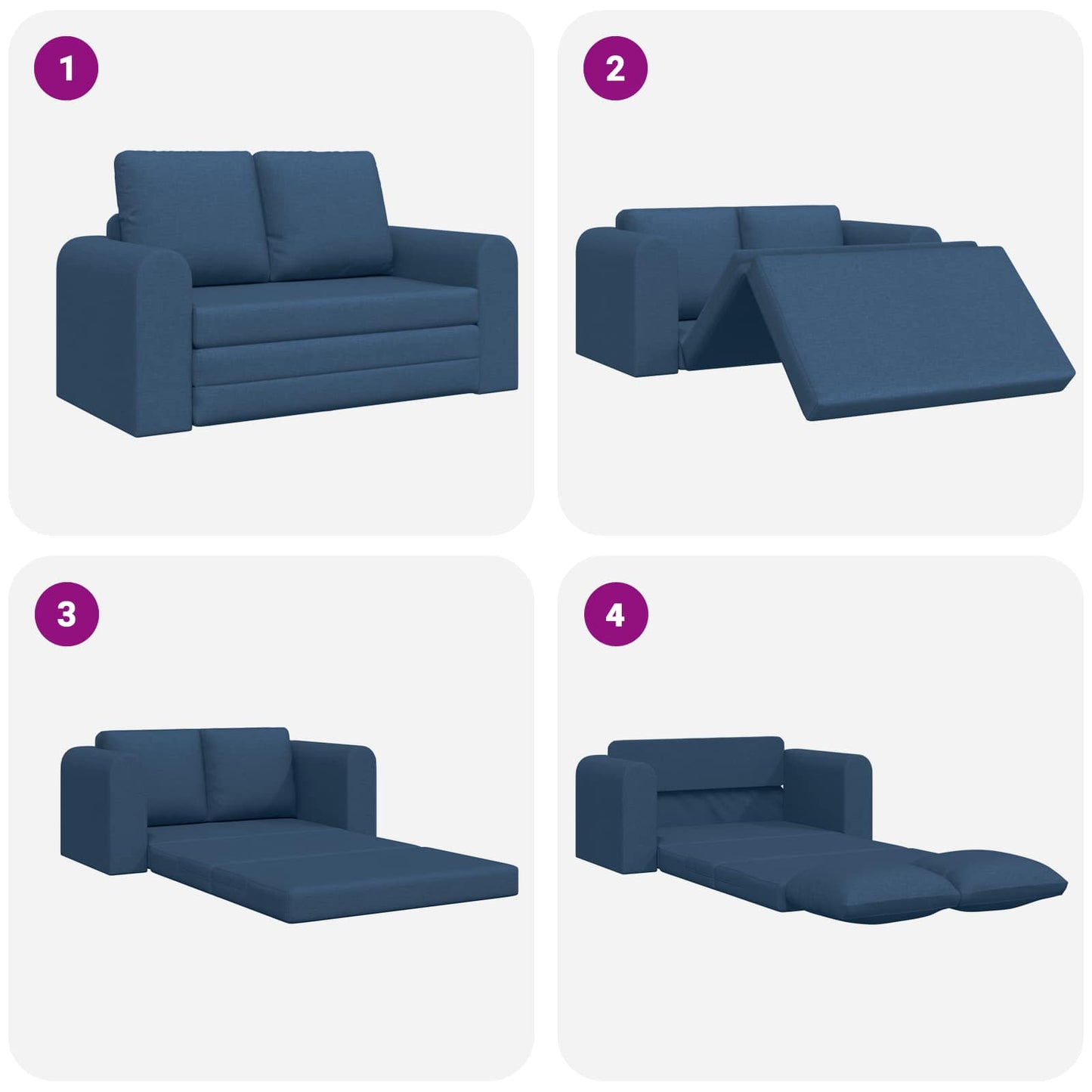 vidaXL Κρεβάτι καναπές 60cm Μπλε ύφασμα