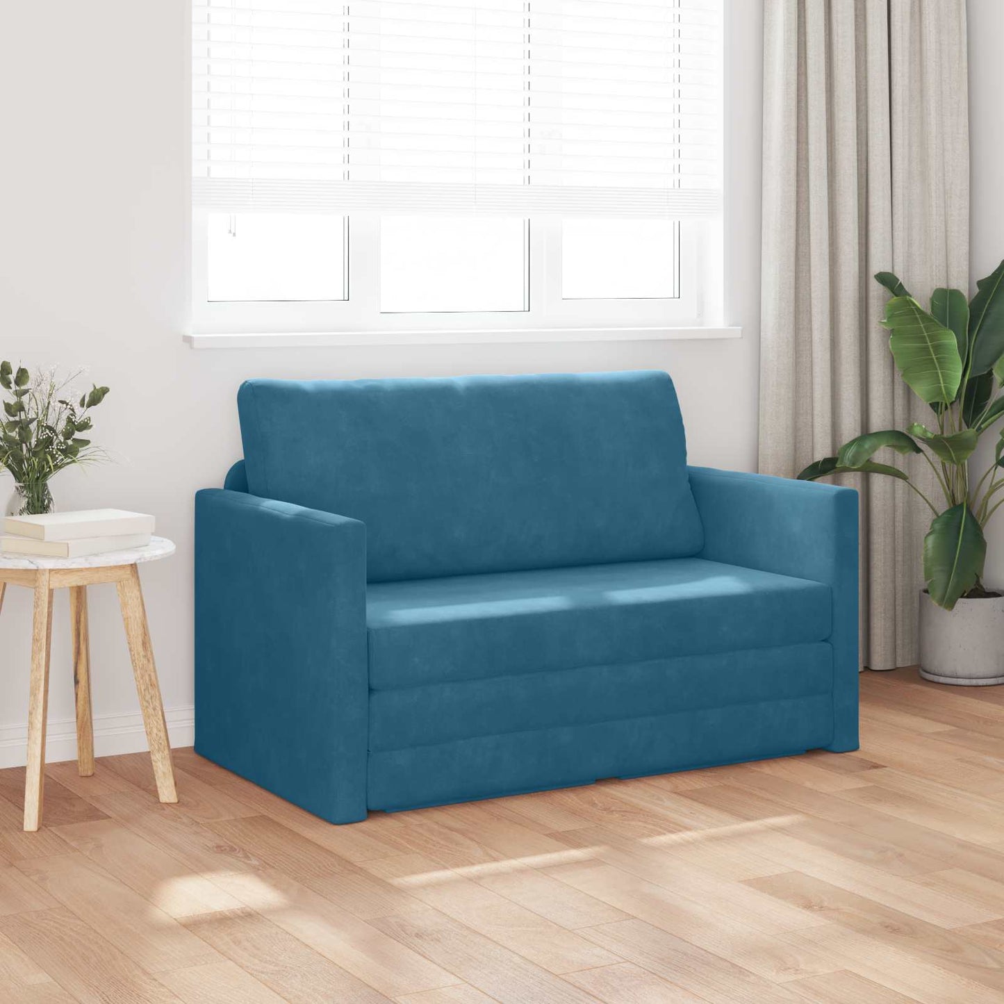 vidaXL Κρεβάτι καναπές Μπλε 124 x 71 x 78 εκ Βελούδο