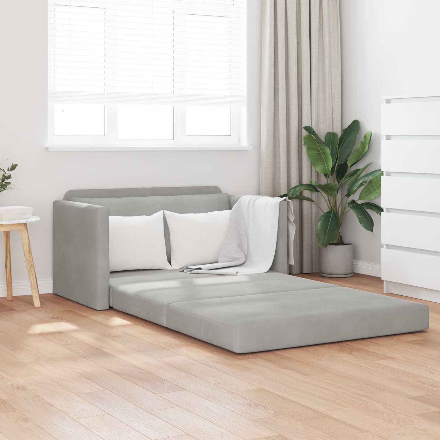 vidaXL Κρεβάτι καναπές Ανοιχτό γκρι 124 x 71 x 78 εκ Βελούδο