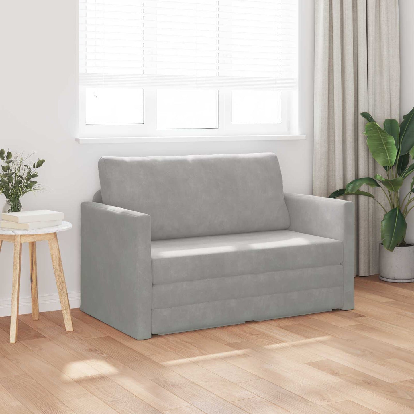 vidaXL Κρεβάτι καναπές Ανοιχτό γκρι 124 x 71 x 78 εκ Βελούδο