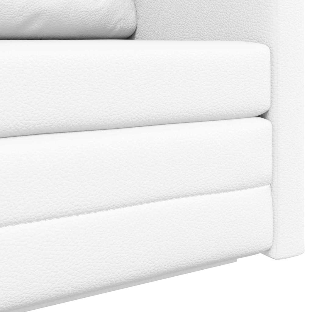 vidaXL Κρεβάτι καναπές 110cm Λευκό Δερματίνη