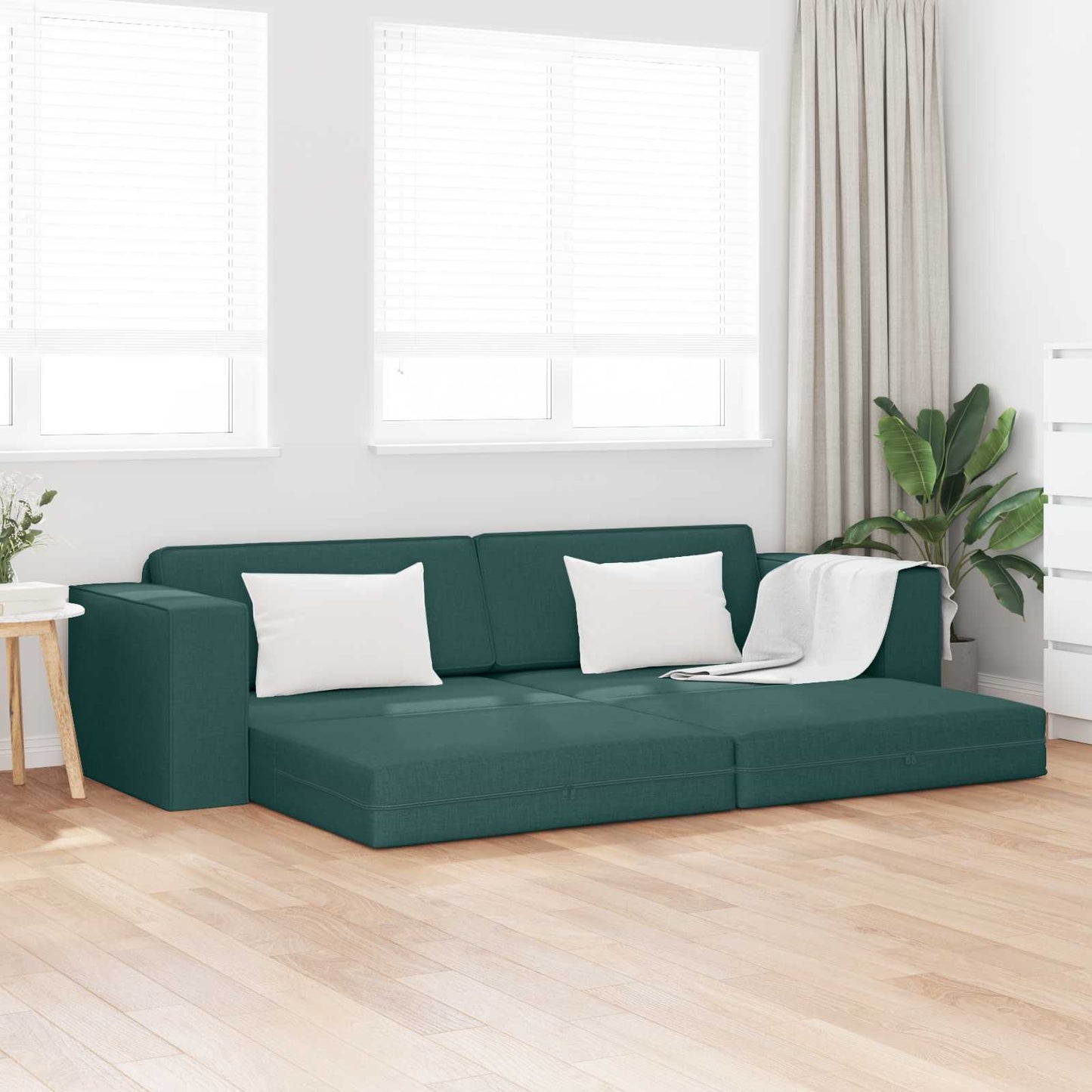 vidaXL Κρεβάτι καναπές Σκούρο Πράσινο 245 x 78 x 77 εκ. ύφασμα