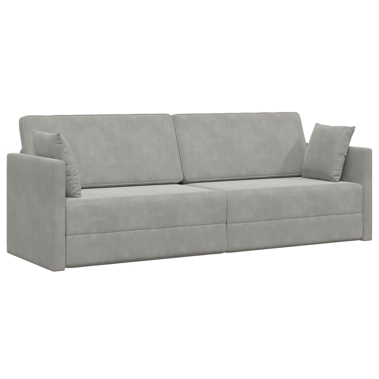 vidaXL Καναπές-κρεβάτι δαπέδου Ανοιχτό γκρι 213 x 70 x 77 εκ Βελούδο