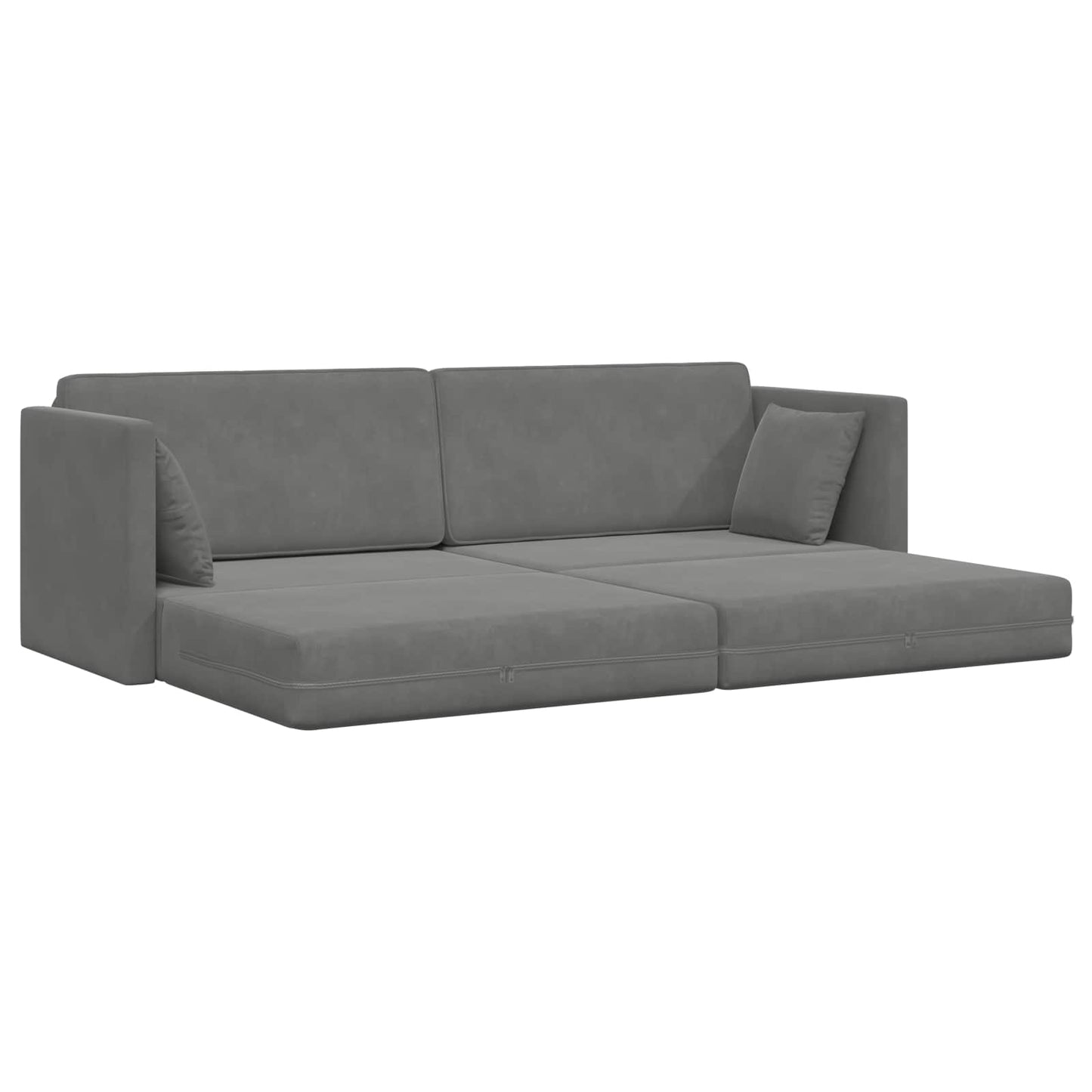 vidaXL Καναπές-κρεβάτι δαπέδου Σκούρο Γκρι 213 x 70 x 77 εκ Βελούδο