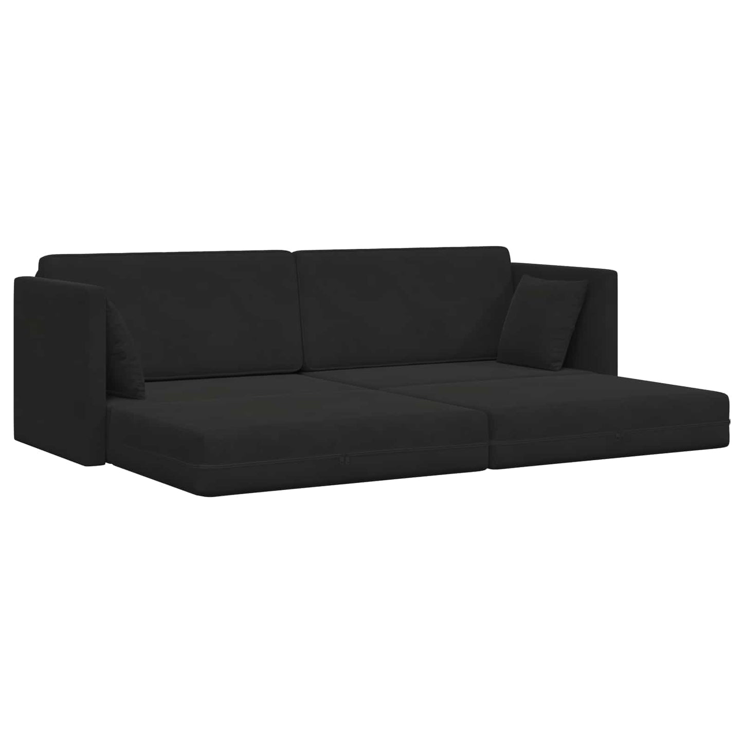 vidaXL Καναπές-κρεβάτι δαπέδου Μαύρο 213 x 70 x 77 εκ Βελούδο