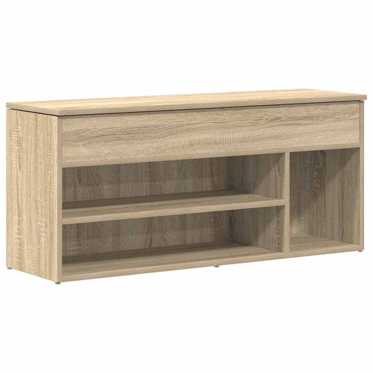 Πάγκος παπουτσιών vidaXL Sonoma Oak 102x30,5x45 cm Κατασκευασμένο ξύλο