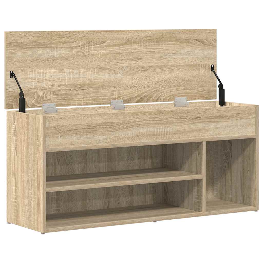 Πάγκος παπουτσιών vidaXL Sonoma Oak 102x30,5x45 cm Κατασκευασμένο ξύλο