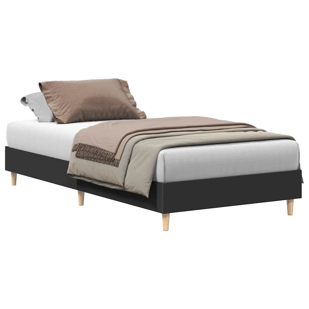 vidaXL Πλαίσιο κρεβατιού χωρίς στρώμα Μαύρο 90x200 cm