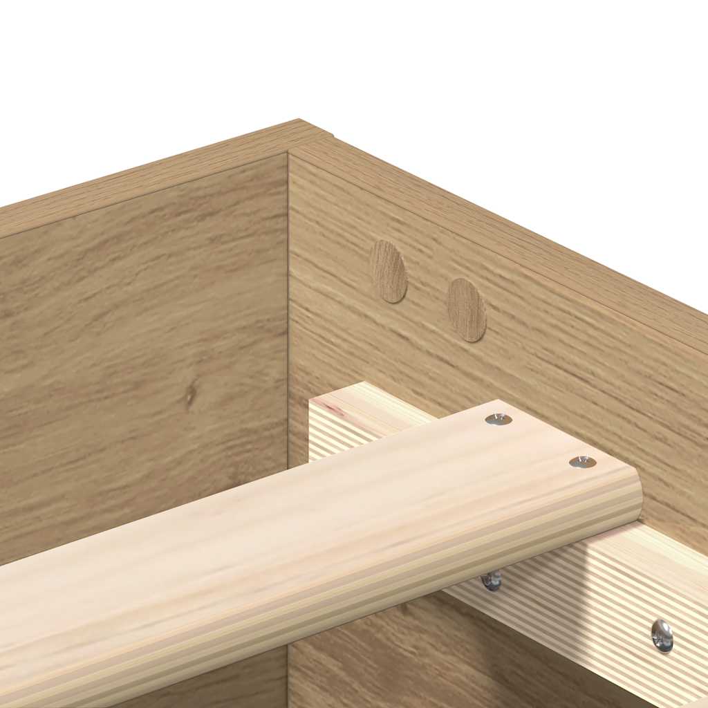 vidaXL Πλαίσιο κρεβατιού χωρίς στρώμα καφέ δρυς 140x190 cm