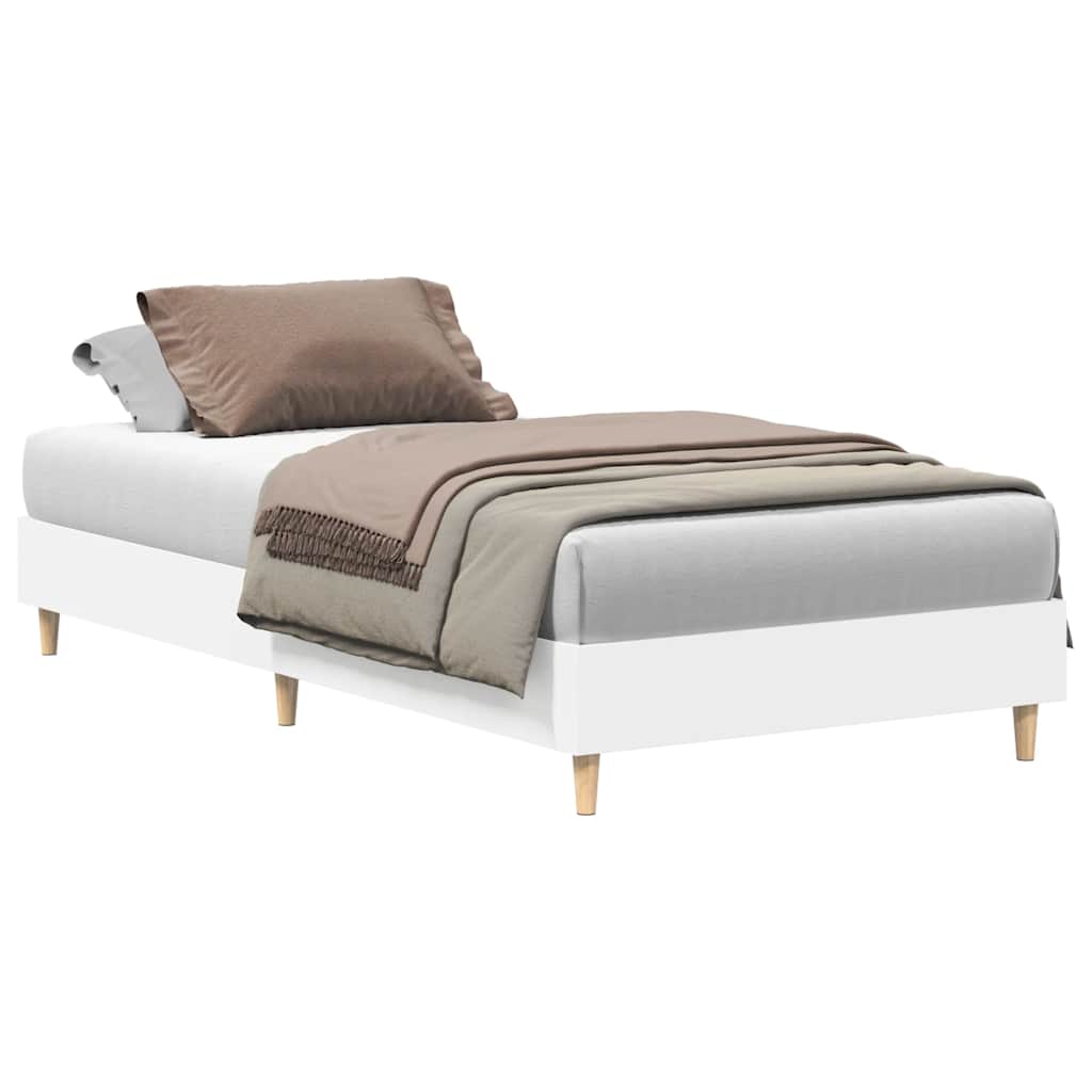 vidaXL Πλαίσιο κρεβατιού χωρίς στρώμα Λευκό 75x190 cm