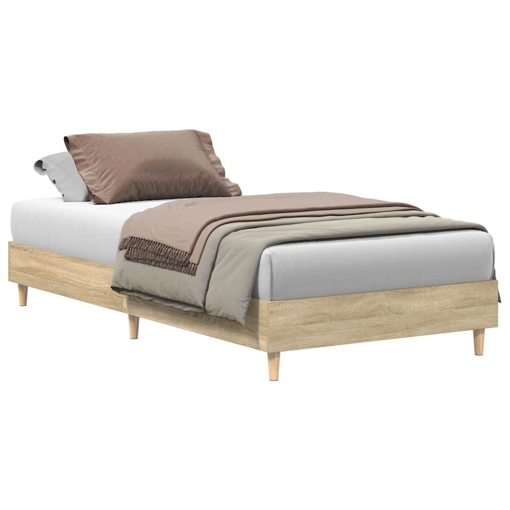 vidaXL Πλαίσιο κρεβατιού χωρίς στρώμα Sonoma Oak 75x190 cm