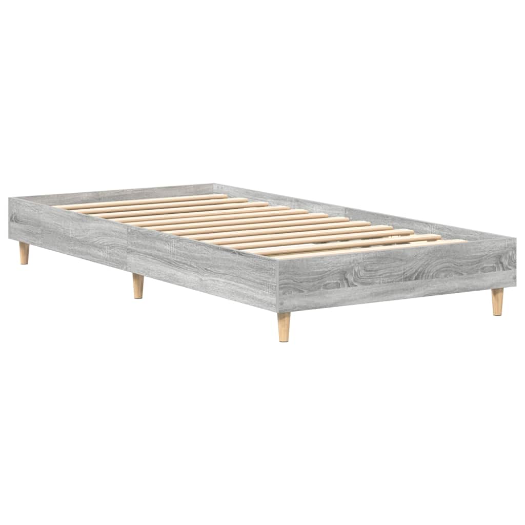 vidaXL Πλαίσιο κρεβατιού χωρίς στρώμα Grey Sonoma 75x190 cm