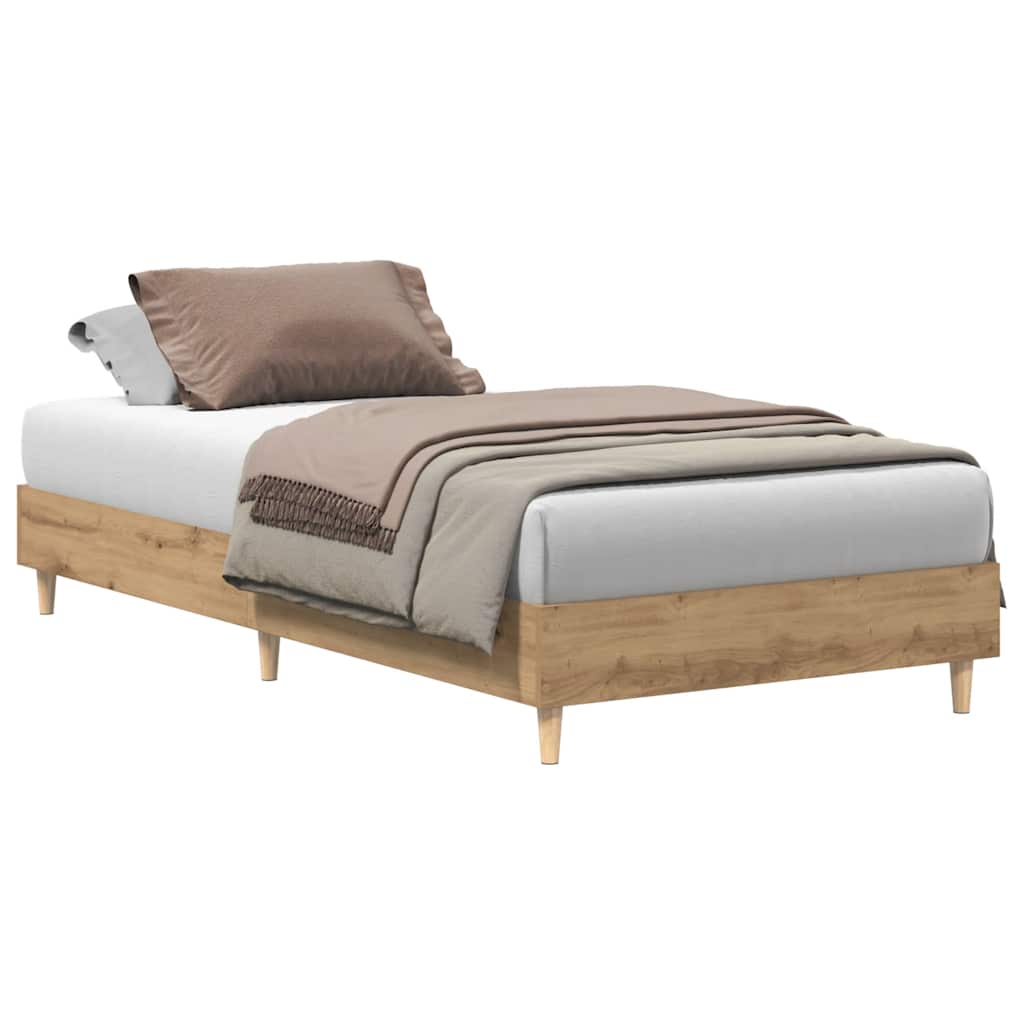 vidaXL Πλαίσιο κρεβατιού χωρίς στρώμα Artisan Oak 75x190 cm