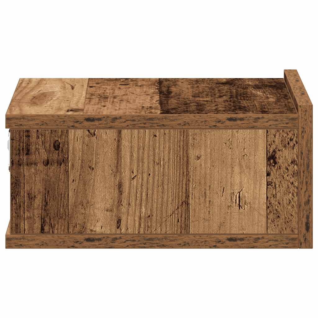 vidaXL Κομοδίνα Κρεμαστά 2 τεμ. Παλιό ξύλο 40x32x15εκ. από Μοριοσανίδα