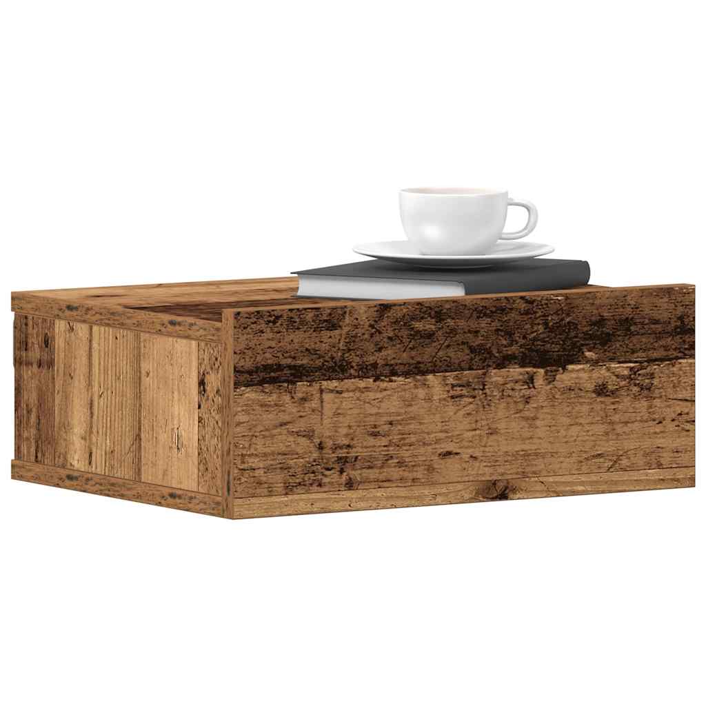 vidaXL Κομοδίνα Κρεμαστά 2 τεμ. Παλιό ξύλο 40x32x15εκ. από Μοριοσανίδα