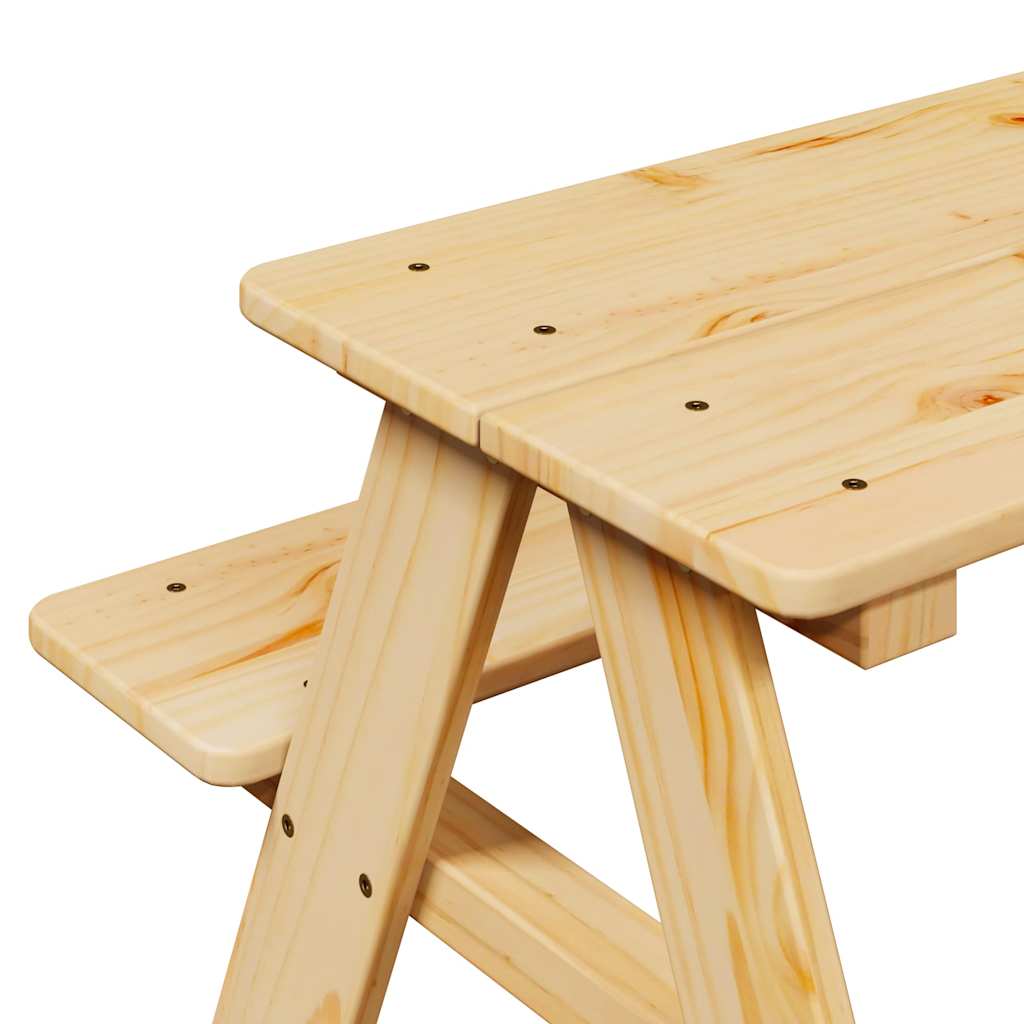 vidaXL Παιδικό Τραπέζι με Πάγκους IRUN 90x79,5x50 εκ. από Μασίφ Ξύλο