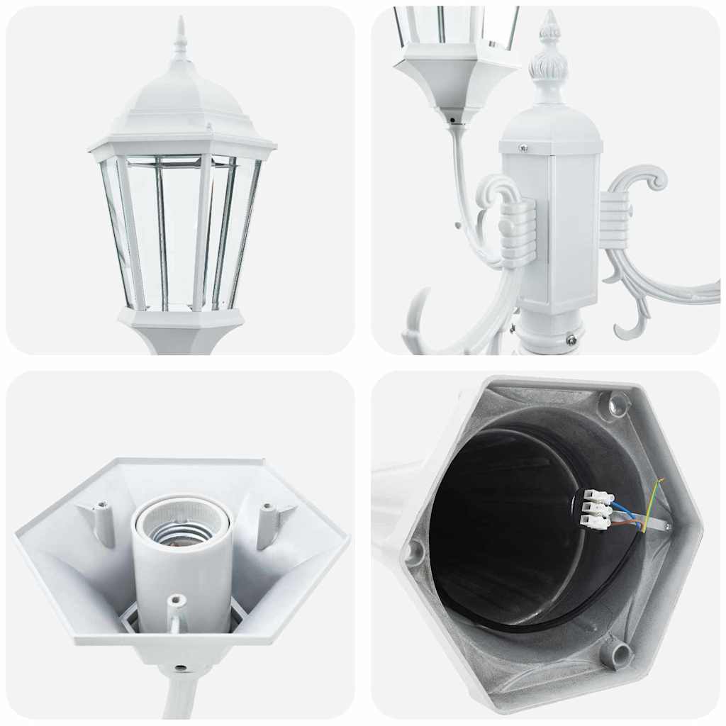 vidaXL Φωτιστικό Κήπου Λευκό 235 εκ Αλουμίνιο