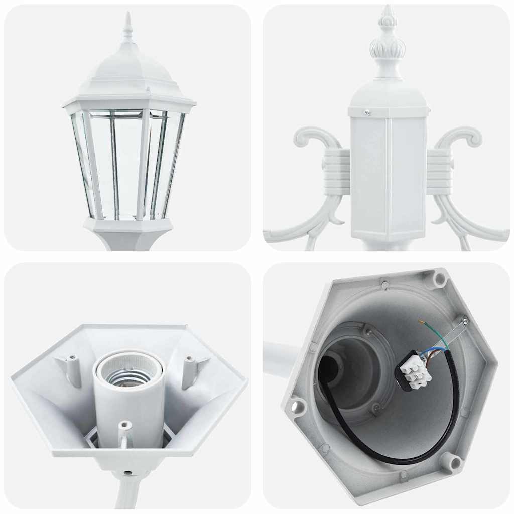 vidaXL Φωτιστικό Κήπου Λευκό Αλουμίνιο, Γυαλί