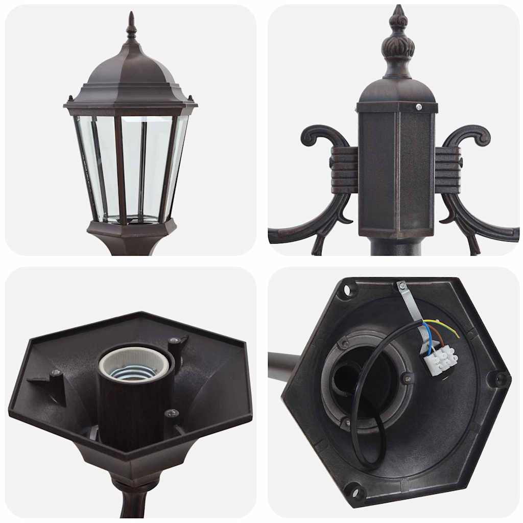 vidaXL Φωτιστικό Κήπου Μπρονζέ Αλουμίνιο και Γυαλί