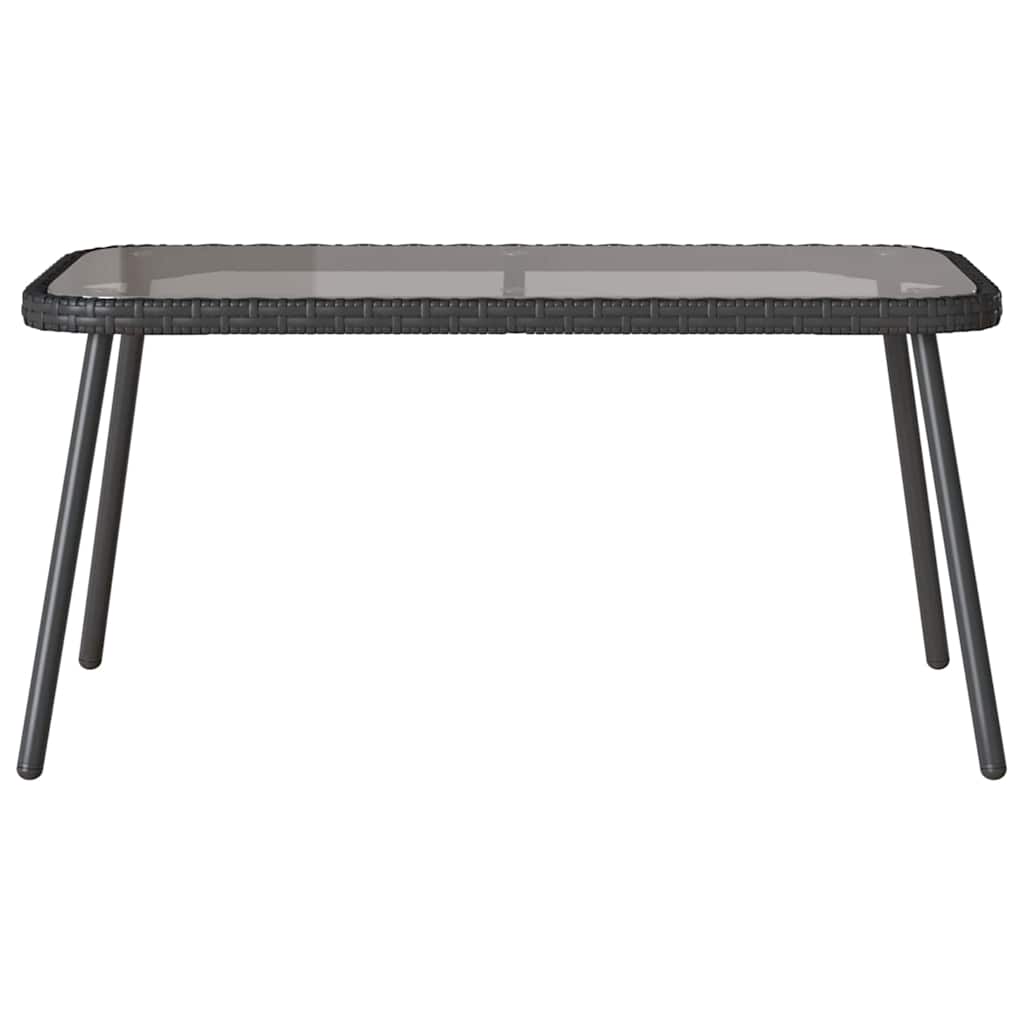 vidaXL Σετ 2 τμχ Καναπέ Κήπου με Μαξιλάρια Μαύρο Πολυ-Ράττον