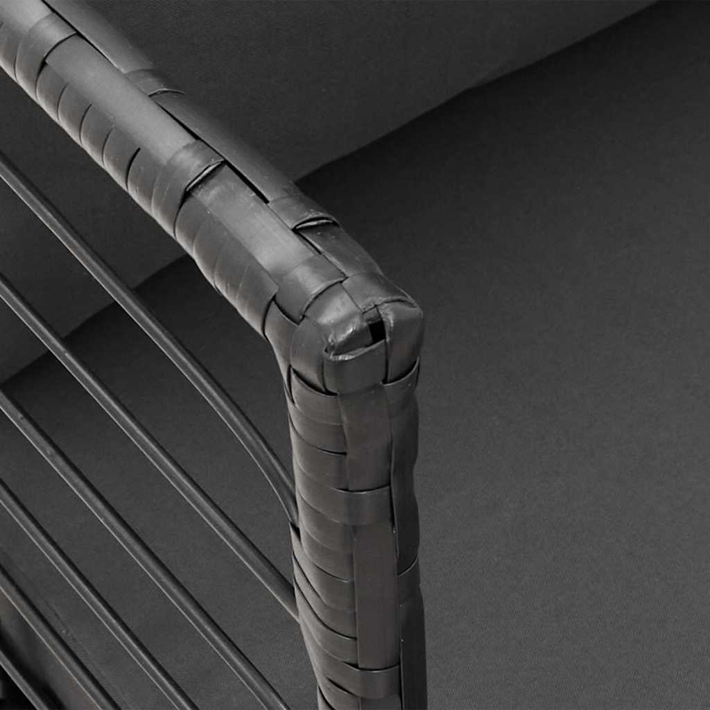 vidaXL Καρέκλες Κήπου 2 τεμ. Μαύρες από Συνθετικό Ρατάν με Μαξιλάρια