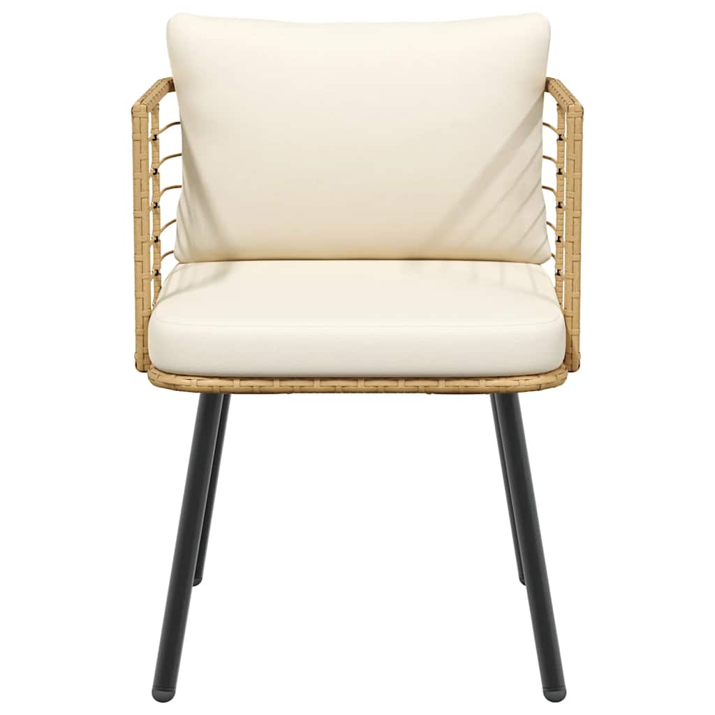 vidaXL Καρέκλες κήπου 2 τεμάχια με μαξιλάρια Φυσικό Poly Rattan