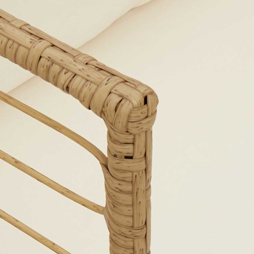 vidaXL Καρέκλες κήπου 2 τεμάχια με μαξιλάρια Φυσικό Poly Rattan